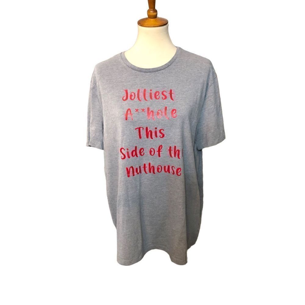Goodfellow gray tee shirt sleeve graphic Christmas novelty